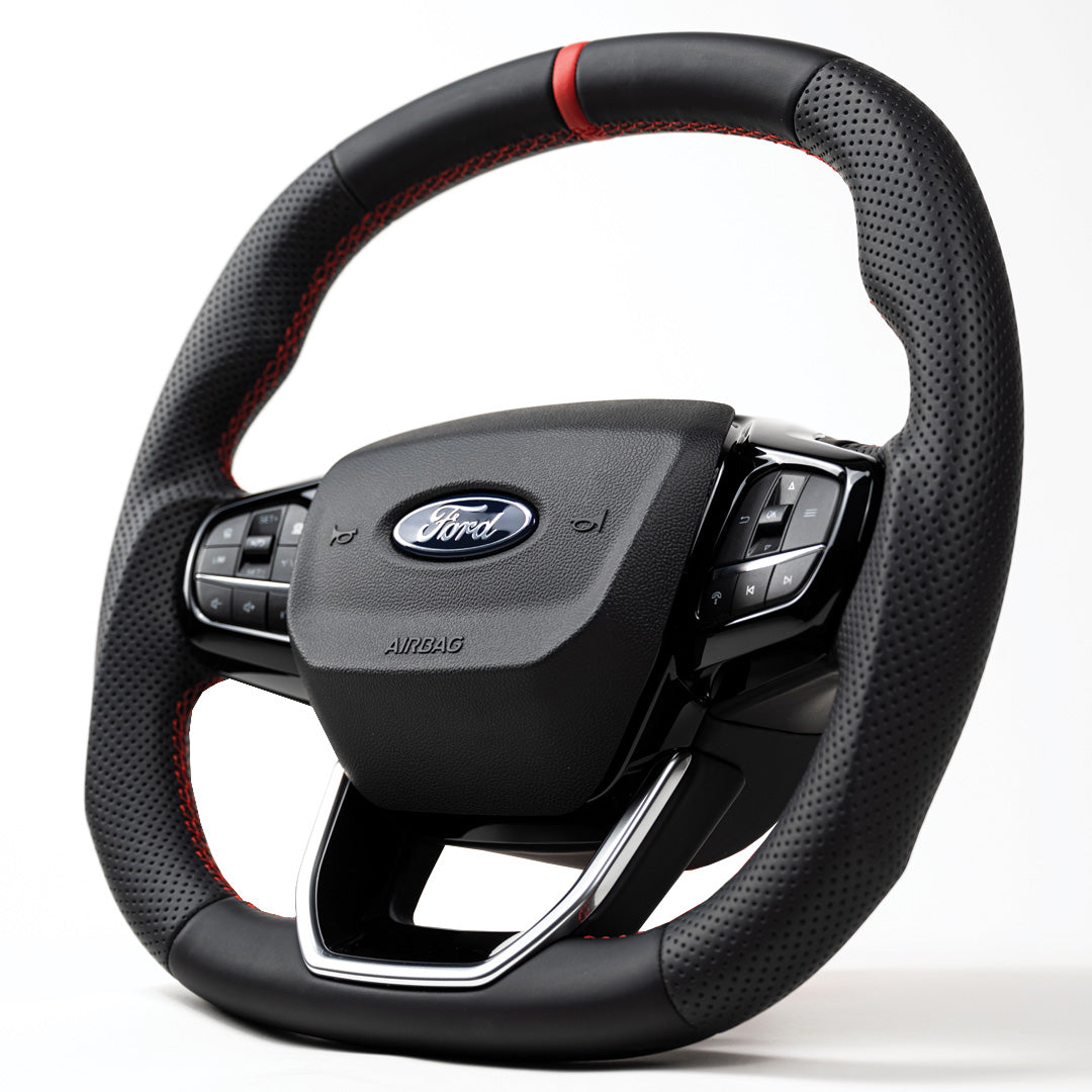 Transit Steering Wheel Leather Red