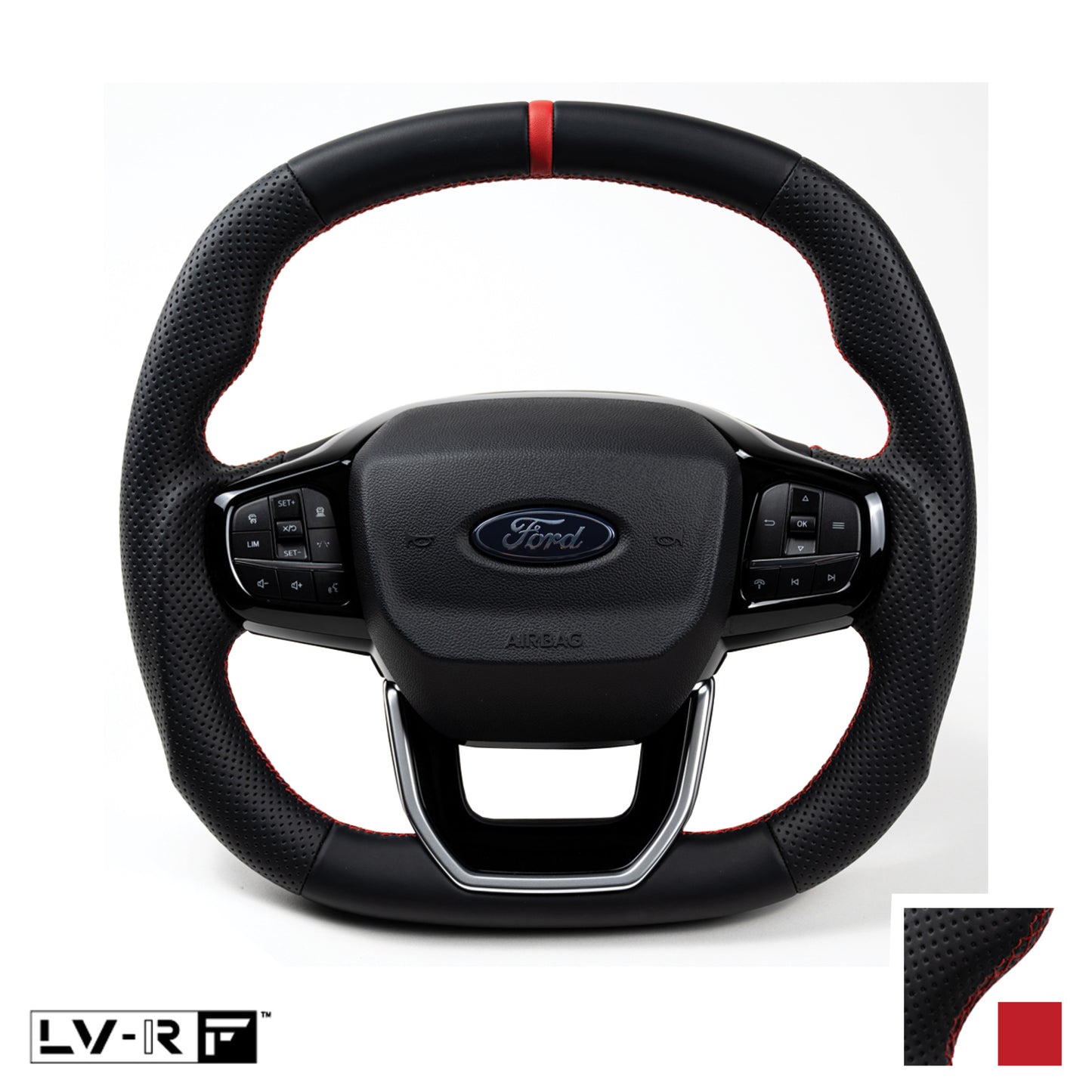 Transit Steering Wheel Leather Red
