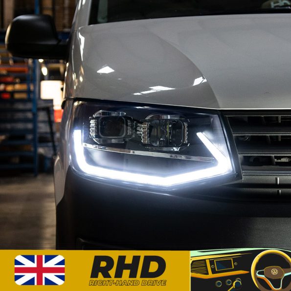 Transporter T6 Headlights - V3 LED DRL - Black