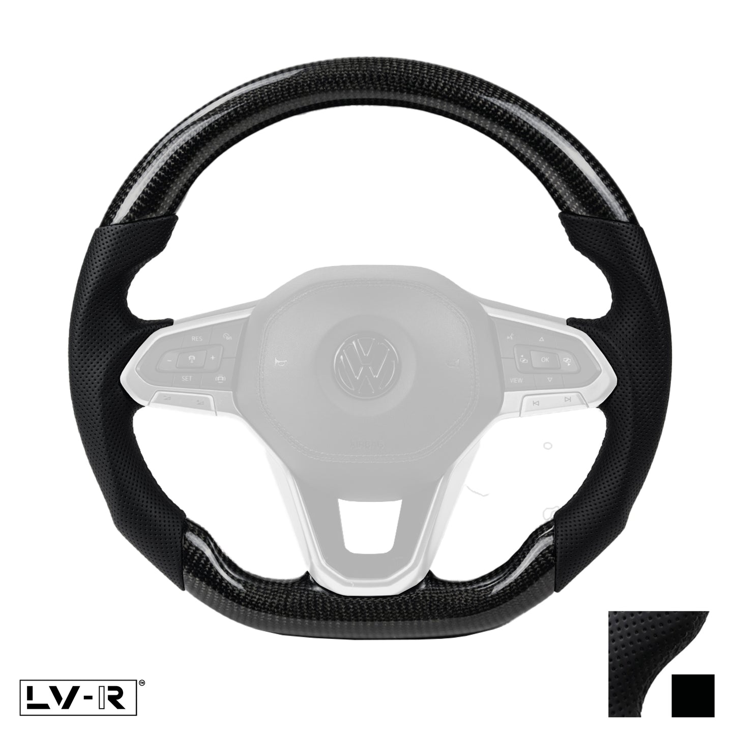 Carbon Flat Bottom T6.1 Wheel - Black