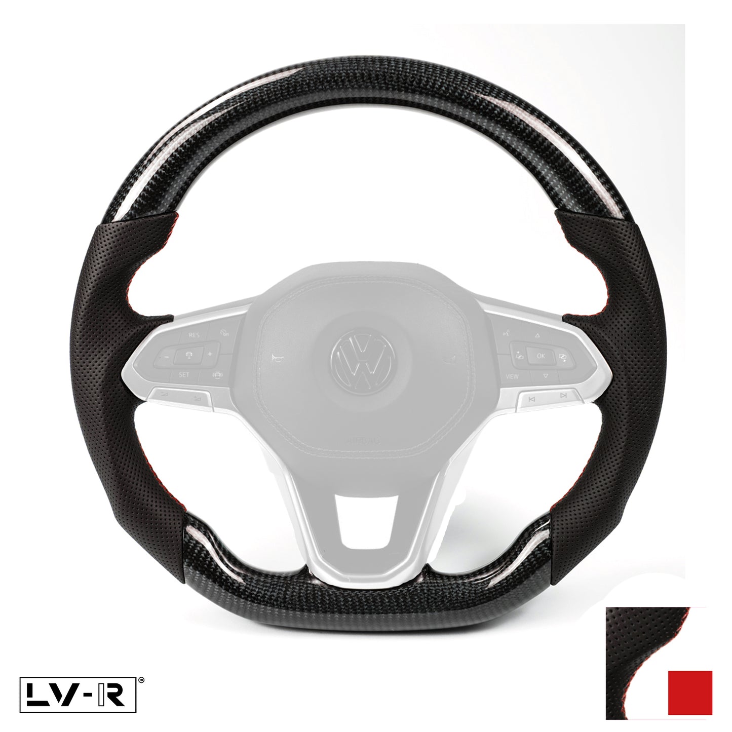 Carbon Flat Bottom T6.1 Wheel - Red