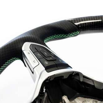 Carbon Flat Bottom T6.1 Wheel - Green