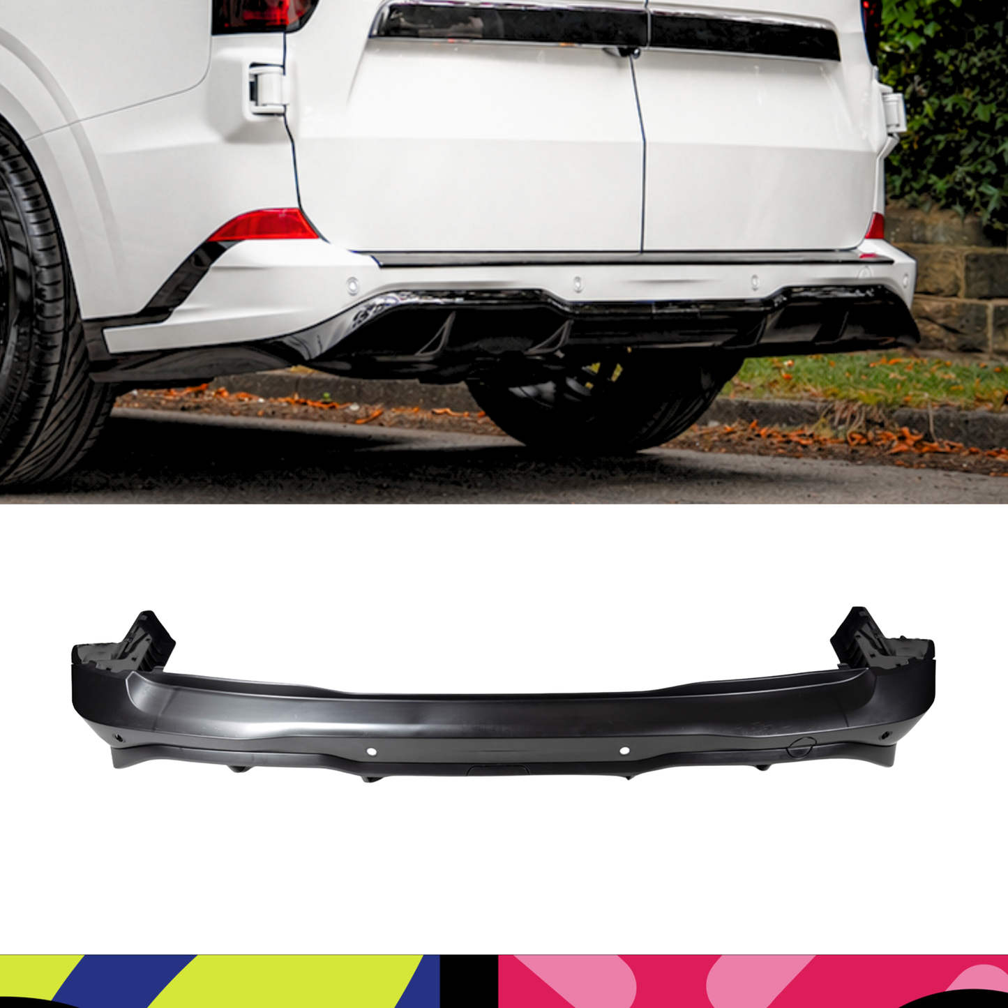 LV-RF Rear bumper for Transit Custom/VW Transporter T7