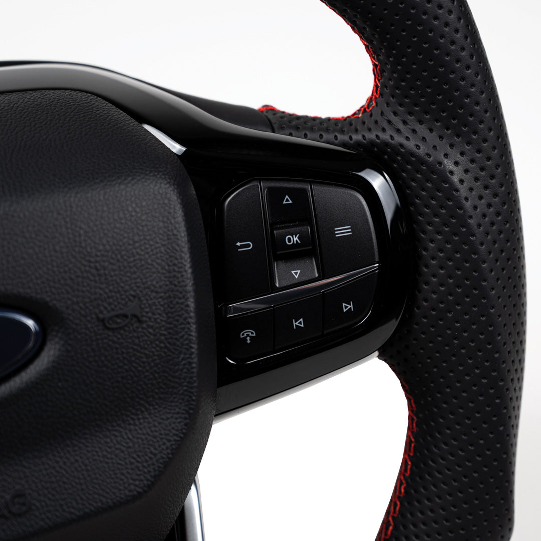Transit Steering Wheel Leather Red