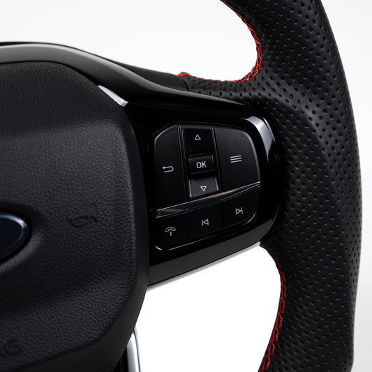Transit Steering Wheel Leather Red
