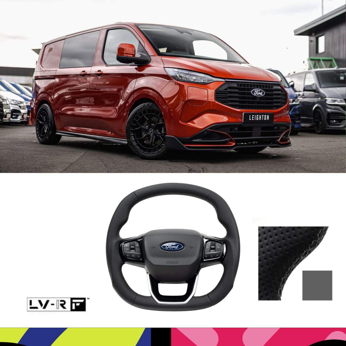 Transit Steering Wheel Leather Grey