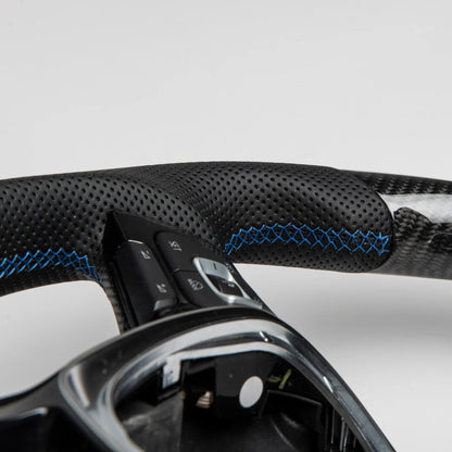 Carbon Flat Bottom T6.1 Wheel - Blue