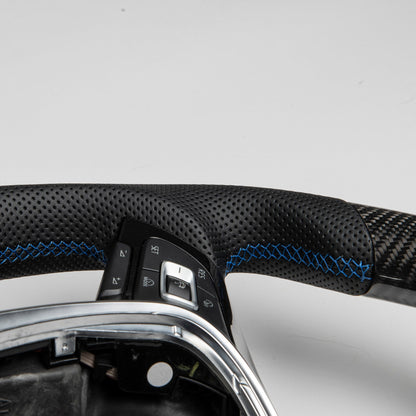 Carbon Flat Bottom T6.1 Wheel - Blue