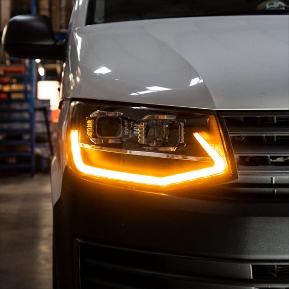 Transporter T6 Headlights - V3 LED DRL - Black