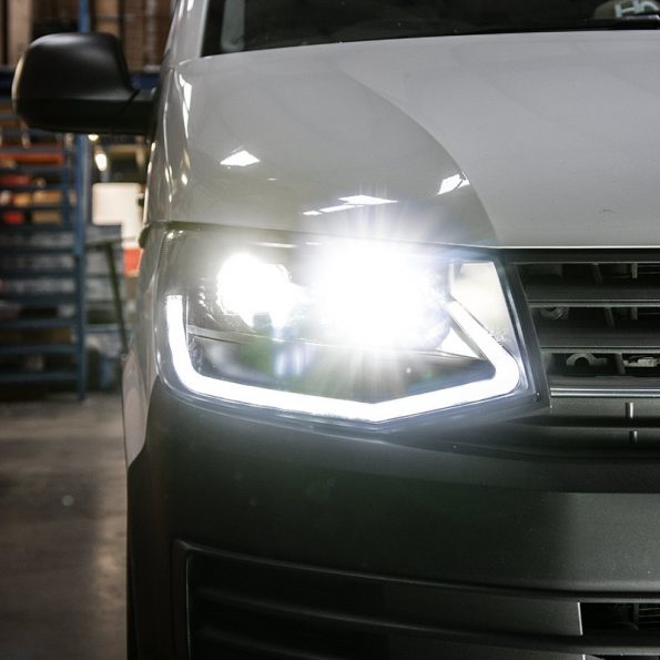 Transporter T6 Headlights - V3 LED DRL - Black Ltd