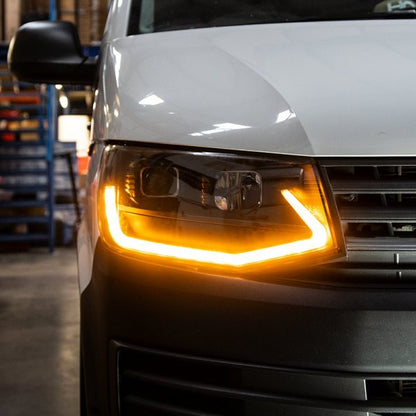 Transporter T6 Headlights - V3 LED DRL - Black Ltd