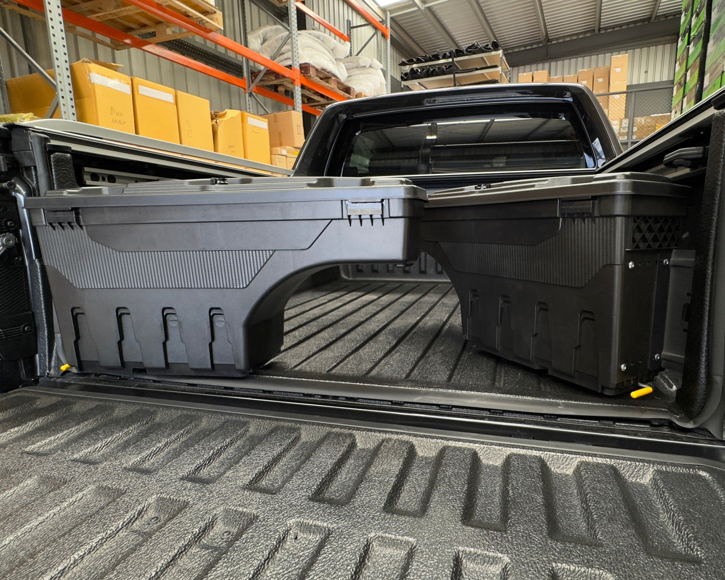 Swing out storage boxes. (Pair)