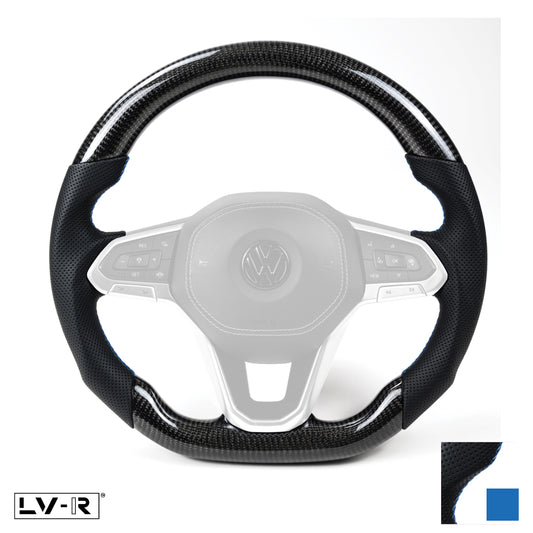 Carbon Flat Bottom T6.1 Wheel - Blue