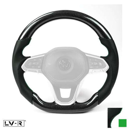 Carbon Flat Bottom T6.1 Wheel - Green