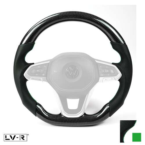 Carbon Flat Bottom T6.1 Wheel - Green