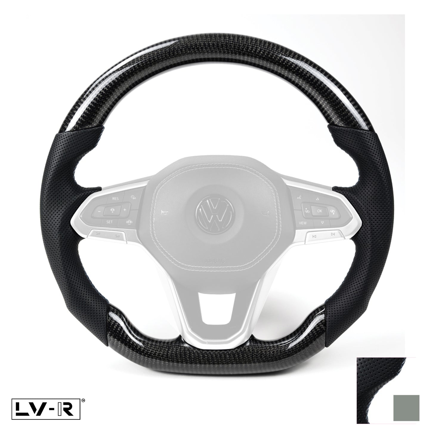 Carbon Flat Bottom T6.1 Wheel - Grey